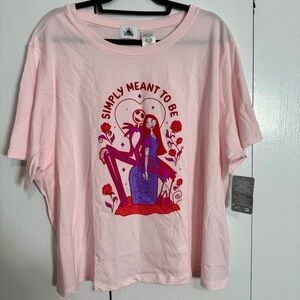 NWT. Disney Jack Skellington and Sally Valentine's Day T-Shirt for Women 2X.